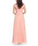 MAY QUEEN Blush Sequin Cross-Front Gown & Shawl - Size 6