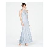 NIGHTWAY Light Blue Sleeveless Maxi Sheath Dress - Size 10