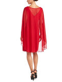 R & M RICHARDS - V-Neck Caplet Chiffon Dress Size 6