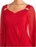 R & M RICHARDS - V-Neck Caplet Chiffon Dress Size 8