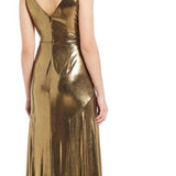 AIDAN MATTOX - Dark Gold Metallic Gown  Size 4