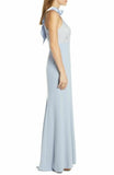 ELIZA J Halter Neck Lace & Crepe Mermaid Gown - Size 4