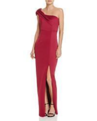BARIANO WOMEN'S ONE SHOULDER FRONT SLIT FULL LENGTH GOWN - Size M
