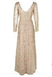 JS Collections Womens Beige Lace Full-length Evening Gown - Size 8